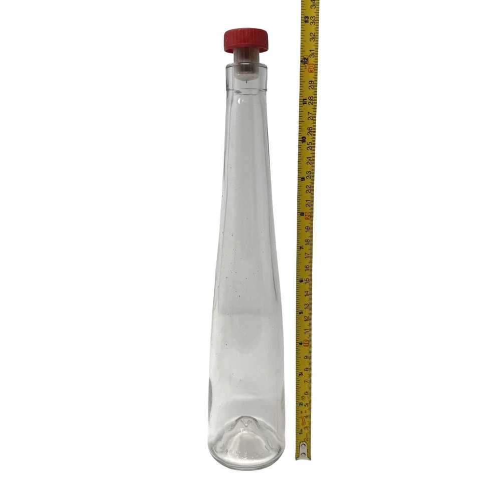 Vintage Glass Bottles Lot of 2 – Oil Vinegar Bottle w/ Pour Spout & Tall Stopper